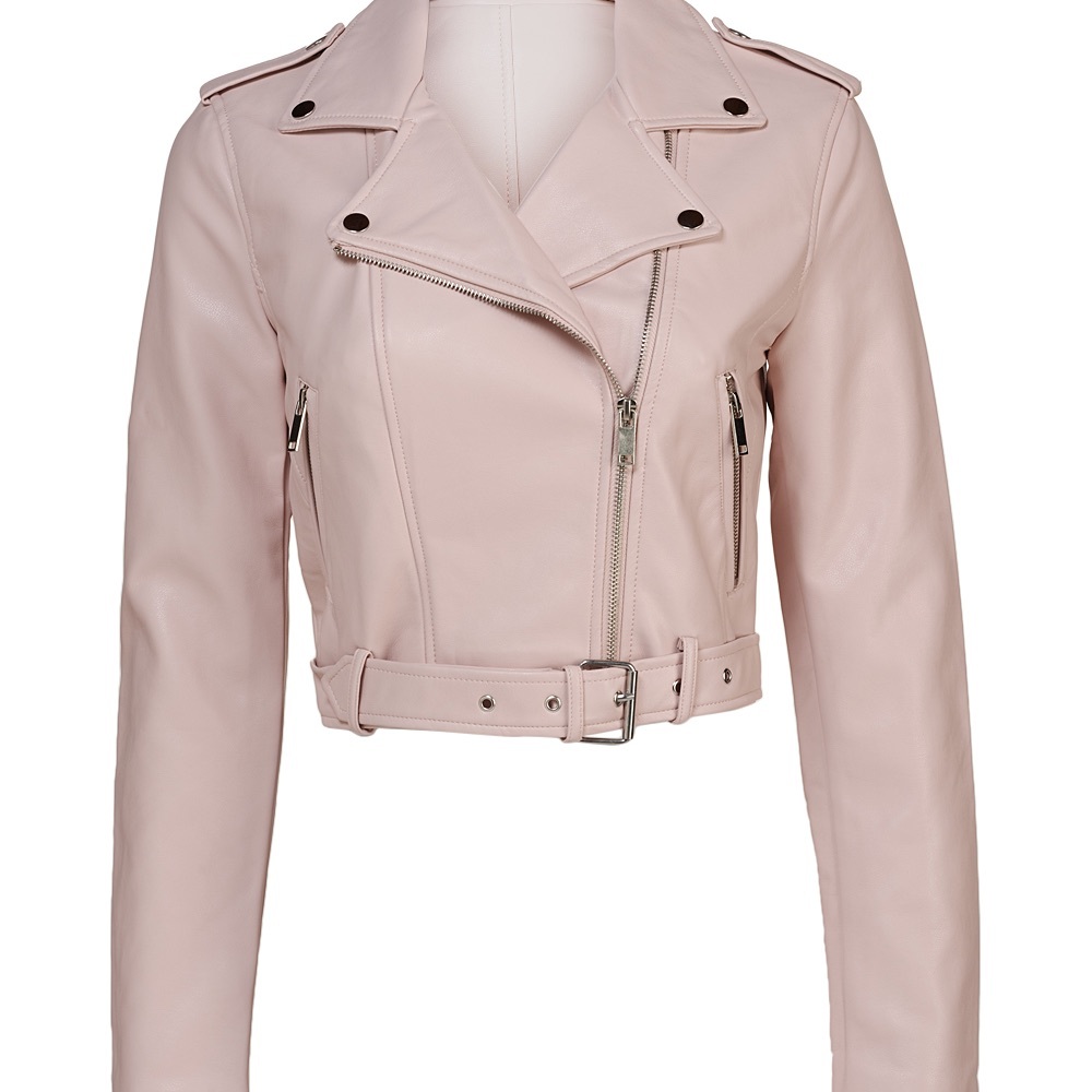 Forever 21 brand cropped moto jacket